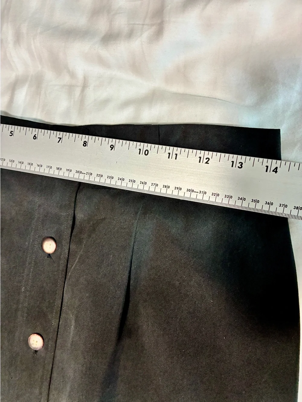 Seta Studios 10/40 💯 Silk 90s Minimalist High-Waist BLK Button-Front Maxi Skirt